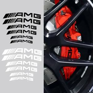 W204 2025 메르세데스 벤츠 AMG 6pcs 자동차 스타일링 자동차 브레이크 캘리퍼스 스티커 AMG 메르세데스 벤츠 W204 W124 W201 W202 W2