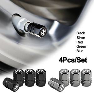 4PCS 자동차 타이어 밸브 캡 엠블럼 금속 캡 케이스 먼지 커버 액세서리 현대 I30 I20 Creta Matrix Kona Elantra Getz Sonata