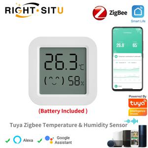 Tuya Zigbee 온도 습도 센서 ZHA Alexa와 스마트 홈 작업을위한 스마트 라이프로 미니 APP 원격 모니터