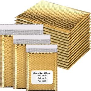 100pcs 포장 용품 홀로그램 메일러 레이저 배송 가방 버블 메일러 소규모 비즈니스 봉투 봉투 우편 사무실