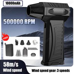10000mAh 터보 제트 팬 500000   RPM 브러시리스 모터 먼지 청소기 무한 속도 조절 강력한 먼지 송풍기 공기 먼지 떨이