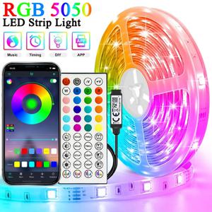 40M/131Ft LED 스트립 조명 APP 44키 음악 동기화 리모컨 USB 5V RGB 플렉시블 테이프 (방 장식, TV 백라이트, 다이오드용)