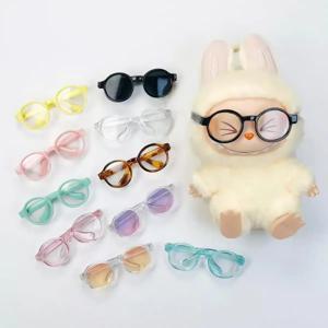 Labubu 6.5cm 투명 플라스틱 안경 1/8 1/6 1/3 1/4 BJD for Labubu MSD 플러시 for EXO 인형 선글라스