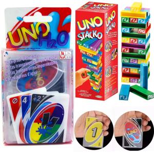 Stacko UNO H2O 카드 보드 게임 가족 엔터테인먼트 포커 파티 조기 교육 퍼즐 Stackoed 장난감 카드 놀이 생일 선물