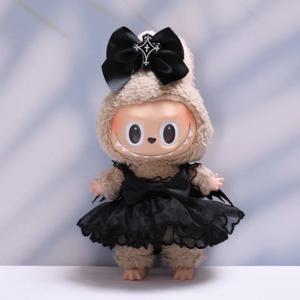 Labubu 옷 패션 고딕 스타일 스커트 Labubu 인형 옷 펜던트 작은 악마 천사 15/17cm 봉제 인형 유니버설