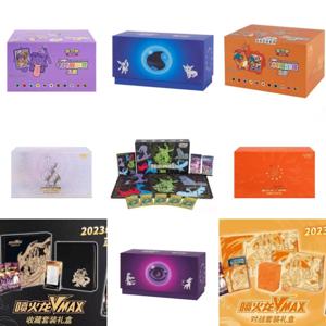 100% 오리지널 포켓몬 트레이딩 Ptcg 카드 게임 단순화 된 중국어 8.0 Charizard Vstar Mewtwo Box Kid Gift Collection Suit Gift