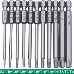 11 PCS Torx 보안 비트 세트 S2 강철 자기 보안 스크루 드라이버 세트 상어 진공 T6-T40 용 50/100mm 스타 스크루 드라이버 세트