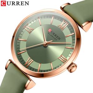 CURREN 여성을위한 럭셔리 브랜드의 새로운 시계 간단한 석영 가죽 시계 여성 우아한 손목 시계