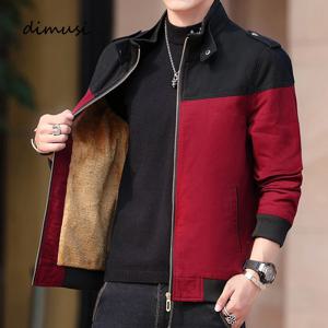 DIMUSI 겨울 남성 폭격기 재킷 캐주얼 남성 아웃웨어 양털 따뜻한 코트 패션 스탠드 칼라 유니폼 재킷 남성 브랜드 의류