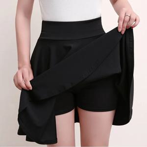 여성용 플레어 스커트, 기본 반바지 스커트, 다목적 블랙 캐주얼 미니 스케이터, 미디엄 플리츠 푹신한 스커트 플러스 사이즈, 2025