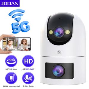 JOOAN 4K 야외 WiFi 감시 카메라 듀얼 렌즈 외부 5G Wifi IP 카메라 자동 추적 보안 PTZ 캠 CCTV 오디오 비디오
