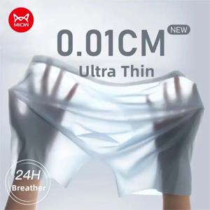 MiiOW 3Pcs 울트라 얇은 브리더 남자 속옷 120S 얼음 실크 남성 속옷 섹시한 복서 반바지 남자 속옷 남성 복서 MR8052