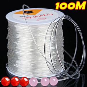 100M/롤 강력한 탄성 크리스탈 구슬 코드 1mm 팔찌 스트레치 스레드 문자열 목걸이 DIY 쥬얼리 코드 라인 만들기