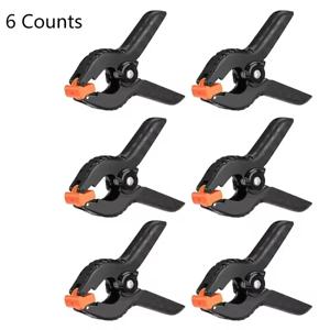 6pcs 3inch 스프링 클램프 배경을위한 헤비 듀티 플라스틱 모슬린 캔버스 종이 Chromakey 스크린 클립 사진 스튜디오 목수 도구