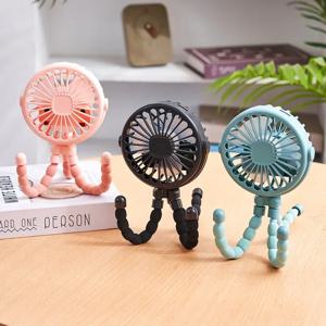 휴대용 진동 유모차 팬 유연한 삼각대 클립 온 USB 배터리 작동이 가능한 미니 휴대용 개인용 카시트 아기 팬