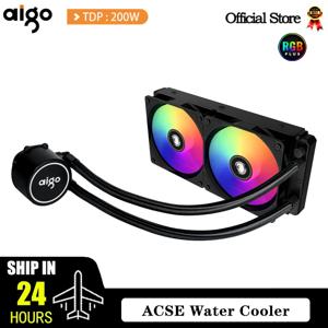 Aigo 워터 쿨러 CPU 냉각 컴퓨터 RGB 수냉식 방열판 통합 CPU 쿨러 팬 라디에이터 LGA 1700/1151/2011/AM3+/AM4