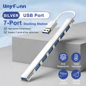 7 포트 USB 허브 USB C USB 3.0 허브 7-in-1 유형 C 멀티 포트 USB 분배기 OTG 어댑터 Macbook Pro Air PC 노트북 용 USB 어댑터