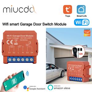 MIUCDA Tuya 스마트 WiFi 차고 문 모듈 스위치 도어 오프너 컨트롤러 스마트 라이프 APP 음성 원격 제어 및 Alexa Google 홈