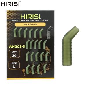 Hirisi 20pcs 잉어 낚시 액세서리 안티 엉킴 슬리브 고무 물고기 후크 슬리브 Aligner 낚시 터미널 태클 AH208