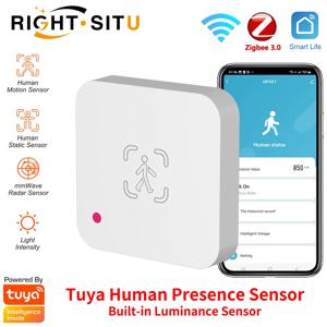 Tuya Zigbee WiFi 인간 존재 센서 스마트 홈용 휘도 센서가 있는 MmWave 레이더 감지기 스마트 라이프 PIR 센서 교체