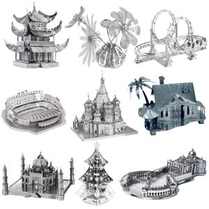 3D 금속 퍼즐 YueYang Tower 세인트 피터 대성당 대성당 해변 오두막 건설 조립 모델 지그 소 퍼즐 장난감 선물