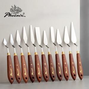 1PC 아티스트 스테인레스 스틸 팔레트 나이프-나무 Hande 유연한 주걱 그림 나이프 색상 혼합 확산 캔버스 페인팅