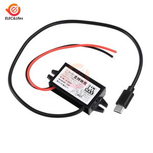 방수 컨버터, 스텝다운 모듈 전원 어댑터, USB-A 암/C 타입 커넥터, 6-30V-5V, 9V, 12V, 24W, QC2.0, 3.0 DC-DC