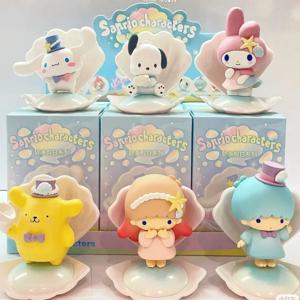 Sanrio Kuromi 마이 멜로디 블루 씨 홀리데이 시리즈 액션 피규어 인형 애니메이션 피규어 서프라이즈 백 귀여운 모델 팬 컬렉션 장난감