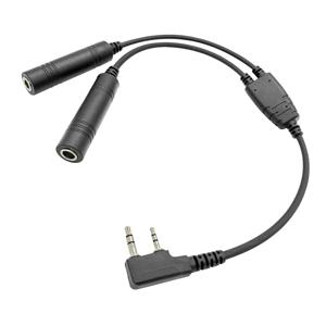 GA 듀얼 플러그 일반 항공 헤드폰-2 핀 파일럿 헤드셋 커넥터 Baofeng UV-5R 888S Kenwood Radio 용 케이블 변환