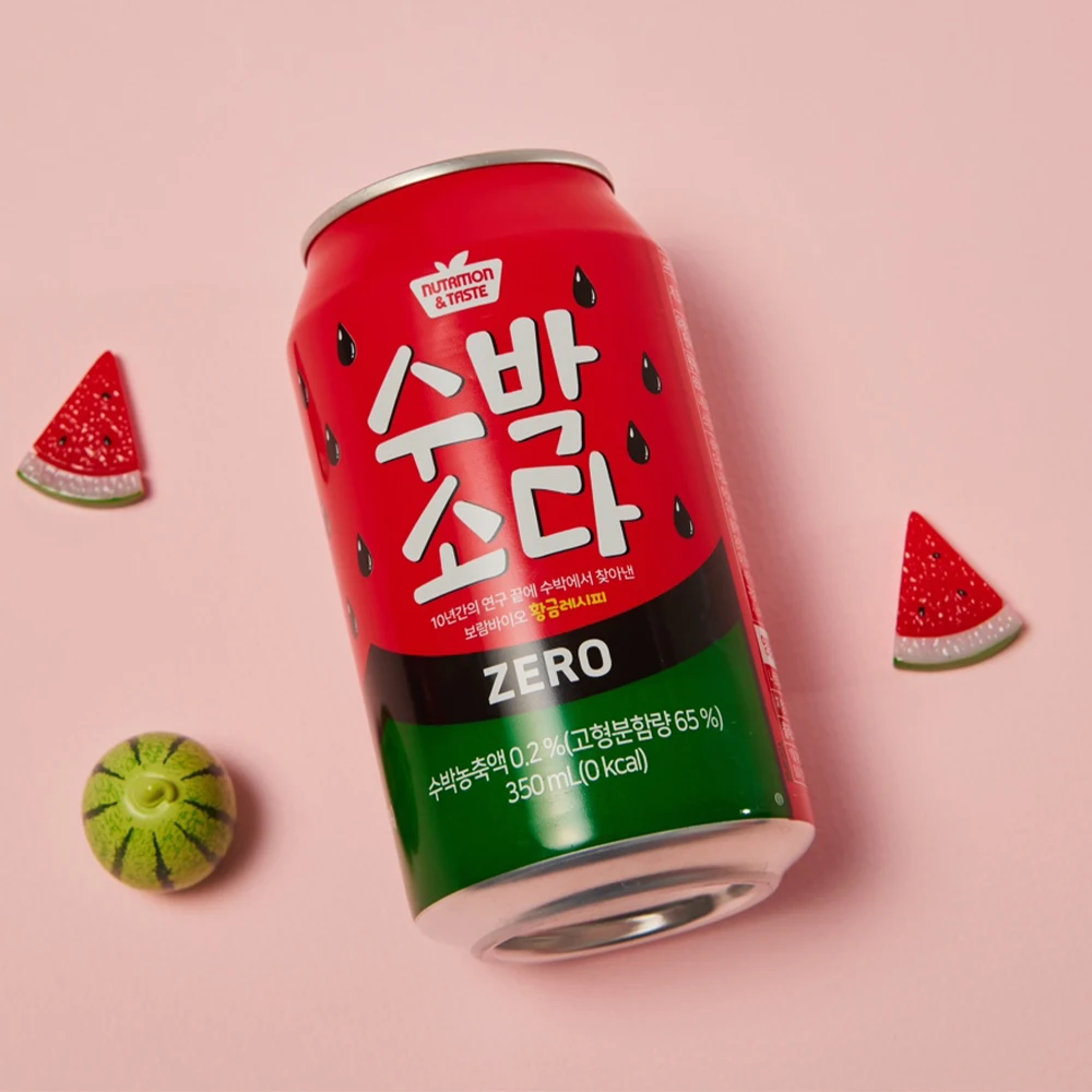 저탄산 제로 수박소다 캔 350ml x 24개