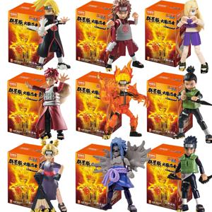 BLOKEES 오리지널 나루토 ‌ Nine-Tails 차크라 모드 사스케 가아라 쿠라마 시카마루 블라인드 박스 조립 액션 피규어 모델 장난감 선물