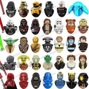 스타 워즈 배틀 드로이드 다스 루크 스카이워커 베이더 한 솔로 C-3PO Boba Fett 피규어 장난감 벽돌 조립 인형 빌딩 블록