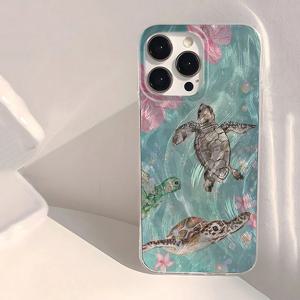 바다거북 해변 패턴 삼성 갤럭시 S25 울트라 S24 FE S23 플러스 S22 S21 A56 A55 A54 A53 A52S A36 A26 A16 폰 케이스