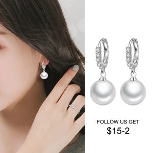 LByzHan 2021 진주 귀걸이 정품 천연 담수 진주 925 스털링 실버 귀걸이 Wemon 결혼 선물을위한 진주 보석