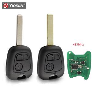 Toyota AYGO Citroen C1 C2 C3 푸조 307 107 207 407 원격 자동차 키 HU83/VA2 블레이드 2 버튼 열쇠가없는 로고 없음 PCF7961 칩
