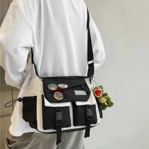 일본 간단한 메신저 가방 학생 나일론 방수 캔버스 핸드백 어깨 크로스 바디 가방 여성용 남성용 Satchels Bolsas