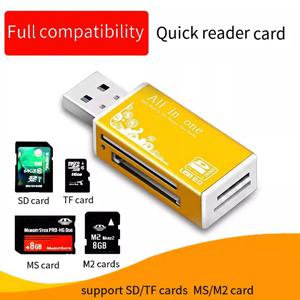 4In1 TF 마이크로 M2 SD MS 메모리 카드 리더기 노트북 컴퓨터 데스크탑 Pc 차량 스피커 용 고속 USB2.0 MMC 어댑터 플러그