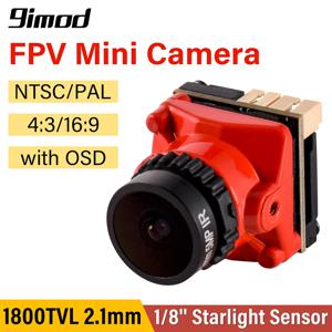 9IMOD FPV 카메라 1800TVL 5MP 2.1mm 1/8 인치 별빛 센서 5V-40V NTSC/PAL, RC FPV 레이싱 드론 DIY 부품 용 OSD 내장
