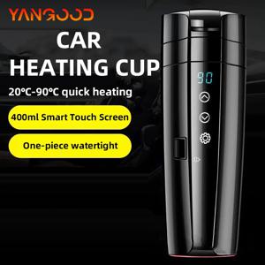 스마트 자동차 빠른 가열 컵 스테인레스 스틸 베이비 그레이드 소재 12V 24V 전기 주전자 제어 터치 LCD 실시간 디스플레이