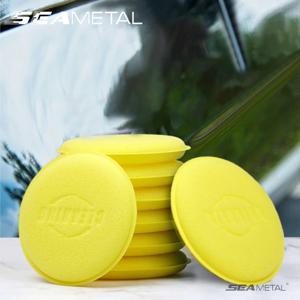 SEAMETAL 12pcs 자동차 폼 왁싱 폴란드어 스폰지 라운드 고밀도 왁스 청소 패드 자동차 자세히 관리 도구에 대 한 연마 스폰지