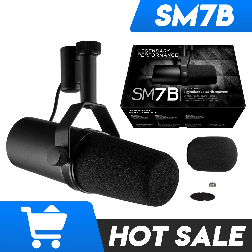 SM7B 전문 다이내믹 카디오이드 마이크, 스튜디오 선택 가능한 주파수 응답 마이크, 라이브 보컬 녹음 성능