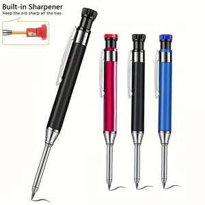 1pc 2.8mm 단단한 목수 연필 알루미늄 막대 연필 내장 숫돌 마킹 도구 목공 깊은 구멍 기계 연필