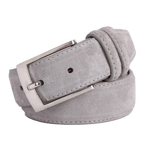 Sude 벨트 Cowskin 정품 가죽 남자와 여자 옥스포드 패브릭 스트랩 정품 가죽 럭셔리 핀 버클 블루 그레이 벨트