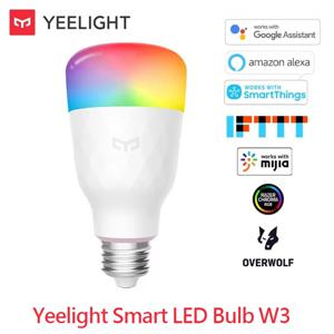 Yeelight 스마트 LED 전구 W3 스마트 홈 컬러 E27 2700K 900lm 8W 100-240V 램프 (샤오미 미지아, 알렉사, 구글 홈, 얀덱스 호환)