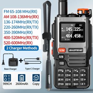 Baofeng UV-K61 워키토키 멀티 밴드 무선 복사 주파수 999CH C타입 충전기, UHF VHF NOAA UV-5R UV K6 K5(8) 햄 라디오