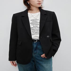 ZIQIAO 여성용 블랙 화이트 블레이저 세트 재킷, 2024 용수철 가을 새로운 디자인, 다목적 캐주얼 패션 코트, 24ZQ93035
