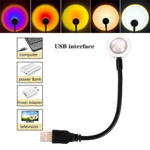 USB 일몰 투영 분위기 배경 조명 창의 침실 스위치 커피 밤 미니 등방 집 벽 기분 네온사인 바