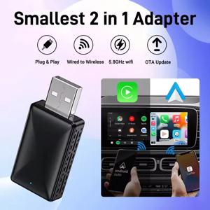 XUDA Carplay 안드로이드 자동 무선 어댑터 도요타 닛산 캠리 스즈키 스바루 시트로엥 아우디 메르세데스 기아 포드 오펠 Spotify BT