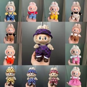 17cm Labubu를위한 귀여운 미니 봉제 인형 옷 다양한 종류의 작업복 의류 액세서리