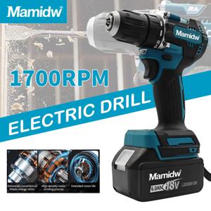 Mamidw Brushlesst 소형 무선 18V 드라이버 드릴 육각 해머 전기 스크루 드라이버 전동 공구 Makita 18v 배터리 핀
